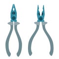 2D combination pliers icons on white Royalty Free Stock Photo