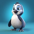 3d Comic Book Penguin Character For Web Application, Game App, And Animation Production