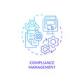 2D compliance management gradient line icon concept