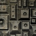 3d composition grunge old speaker sound system