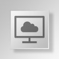 3D Computer Cloud icon Business Concept