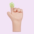3d Computer cursor with hand and click. Diverse man arms with fingers press button, pointing or touch fingerprint scan
