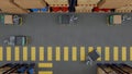 3D computer Generated image:the Collaborate of COBOT and AGV and in smart warehouse