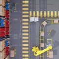 3D computer Generated image:the Collaborate of device in smart warehouse