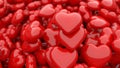 3D computer generated rendering of glossy Valentine hearts