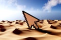 3d Computer Mouse Cursor Pixel Pointer in Desert - 3d Illustration