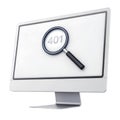 3 D Computer Screen Showing Magnifying Glass Over 401 Error Code Royalty Free Stock Photo