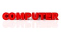 3D COMPUTER word on white background 3d rendering