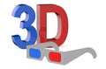 3D concept with glasses Royalty Free Stock Photo