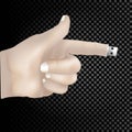 3d concept grows from the finger stick on a transparent background.