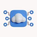 3d Connect to cloud computing concept. icon isolated on white background. 3d rendering illustration. Clipping path. Royalty Free Stock Photo
