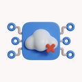 3d Connect to cloud computing concept. icon isolated on white background. 3d rendering illustration. Clipping path. Royalty Free Stock Photo