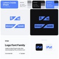 2D IT consulting brand template with creative simple logo