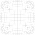 3D convex spherical, globe, orb protrude distortion, deformation on lines grid, mesh. Bulge, bloat, inflate sphere. Bulb, bump or