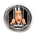 3d convict behind bars jail