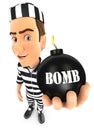 3d convict holding a bomb