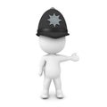 3D Cop wearing british bobby hat Royalty Free Stock Photo