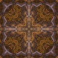 3d copper color symmetric fractal graphic