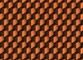 3d copper texture with shadows and cubes. Royalty Free Stock Photo