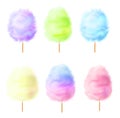 3D cotton candy, a set of realistic sweets Royalty Free Stock Photo