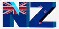 3d Country Short Code Letters - New Zealand