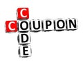 3D Coupon Code Crossword on white background Royalty Free Stock Photo