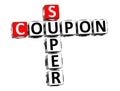 3D Coupon Super Crossword on white background Royalty Free Stock Photo