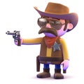 3d Cowboy points his gun