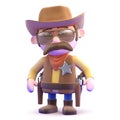 3d Cowboy ready to draw Royalty Free Stock Photo