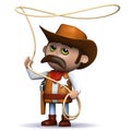 3d Cowboy sheriff swings his lasso Royalty Free Stock Photo