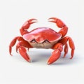 Cel-shaded 3d Crab Pose For Camera On White Background