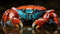 3d crab on dark background generative AI