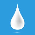 Creamy white milk drop on blue background vector illustration Royalty Free Stock Photo