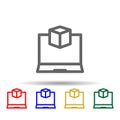 3d create laptop multi color style icon. Simple thin line, outline vector of web icons for ui and ux, website or mobile Royalty Free Stock Photo