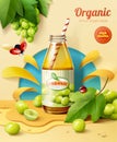 3d creative white grape juice ad Royalty Free Stock Photo