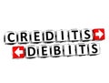 3D Credits Debits Button Click Here Block Text