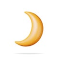 3D Crescent Moon Icon