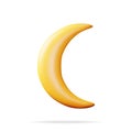 3D Crescent Moon Icon