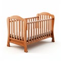 High Resolution Wooden Crib Isolated On White Background Royalty Free Stock Photo