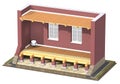 3D Cross section of brick house.