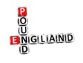 3D Crossword England Pound on white background Royalty Free Stock Photo