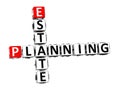 3D Crossword Estate Planning on white background Royalty Free Stock Photo