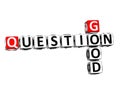 3D Crossword Good Question on white background Royalty Free Stock Photo