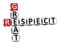 3D Crossword Great Respect on white background Royalty Free Stock Photo