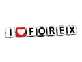 3D Crossword I love Forex on white background