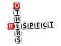 3D Crossword Respect Others on white background