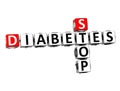 3D Crossword Stop Diabetes on white background