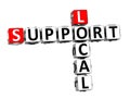 3D Crossword Support Local on white background Royalty Free Stock Photo