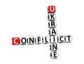 3D Crossword Ukraine Conflict on white background Royalty Free Stock Photo