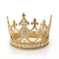 3D crown isolated on white background Royalty Free Stock Photo